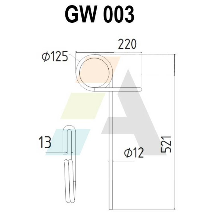 Peigne simple griffe 12mm, pour déchaumeur METAL-FACH, pièce interchangeable