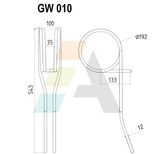 Peigne double griffe 12 mm, pour semoir et déchaumeur Horsch, 34217502, pièce interchangeable