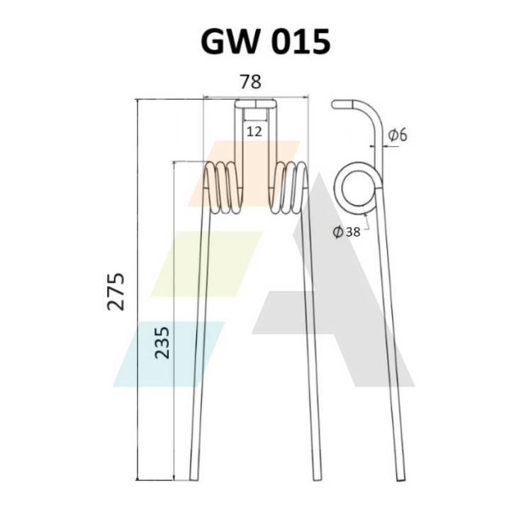 Dent de faneuse pour SOMECA, 44313077, pièce interchangeable