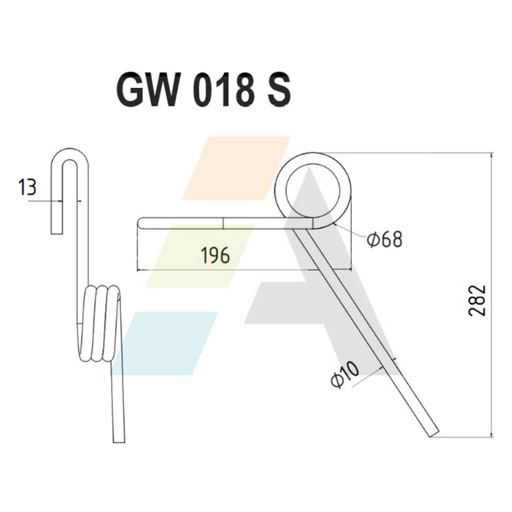 Peigne de herse simple griffe 10mm, pour semoir KUHN, NODET, SULKY, FKX0385, 909074, arrière, pièce interchangeable