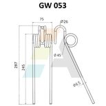 Dent de faneuse pour DEUTZ-FAHR, 06227750, M1157, pièce interchangeable