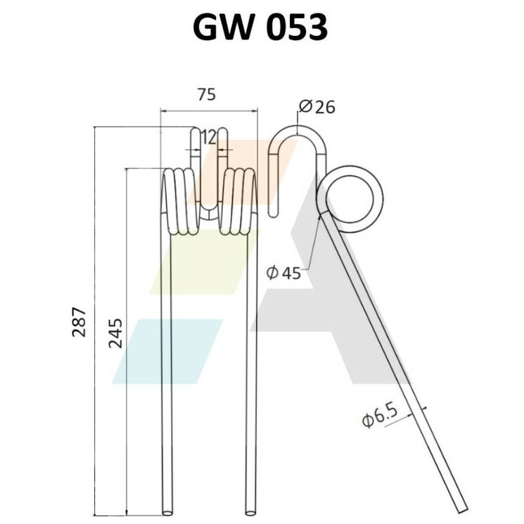 Dent de faneuse pour DEUTZ-FAHR, 06227750, M1157, pièce interchangeable