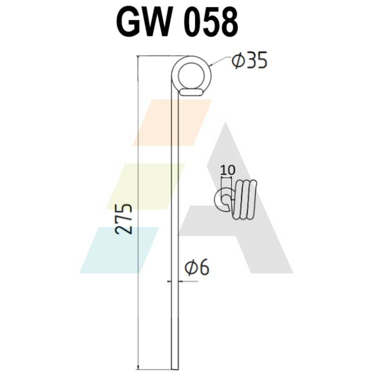 Dent simple griffe pour faneuse 6mm, SOMECA, PU136, pièce interchangeable