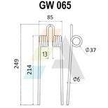 Dent pick-up 6mm, pour presse à balle JOHN DEERE, AF101, FT4120, pièce interchangeable