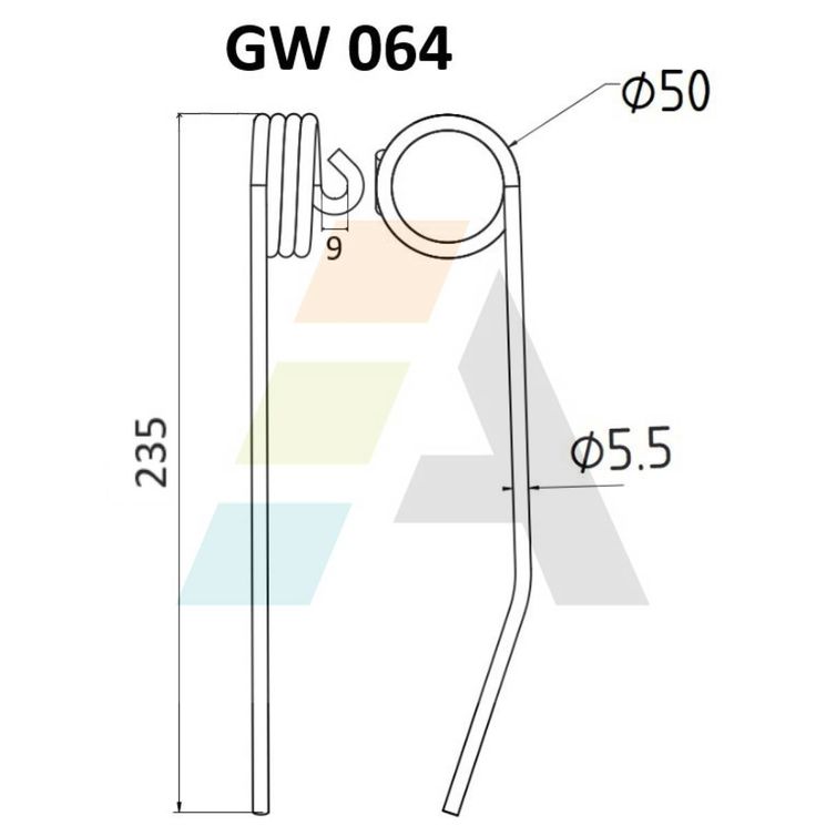 Dent simple griffe pour faneuse 6mm, ROUSSEAU, 622001, pièce interchangeable