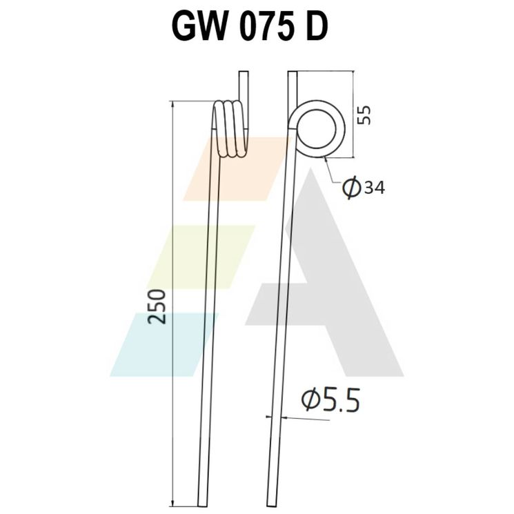 Dent de faneuse pour MASSEY FERGUSON, 606635, pièce interchangeable