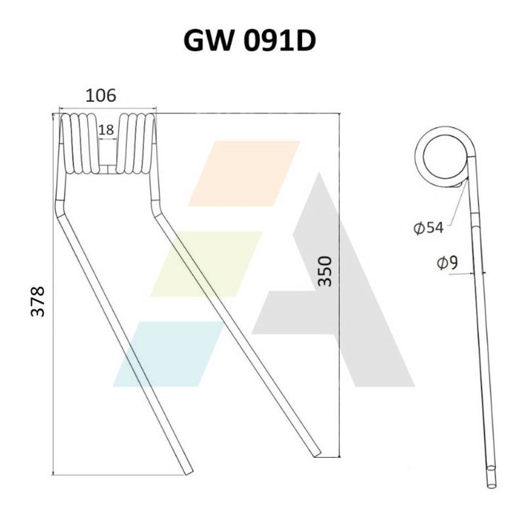 Dent de d'andaineur pour FELLA, 487134, 460182, pièce interchangeable