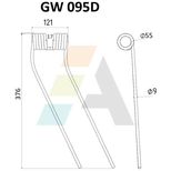 Dent de faneuse pour CLAAS-BAUTZ, 58505210, 58505214, pièce interchangeable