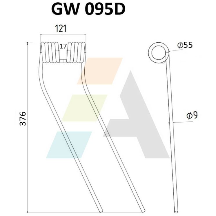 Dent de faneuse pour CLAAS-BAUTZ, 58505210, 58505214, pièce interchangeable