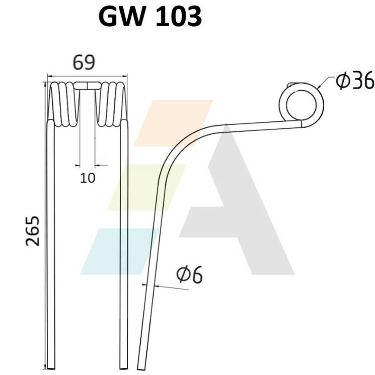 Dent d'andaineur, pour REFORM WERKE, MGW 53-67, pièce interchangeable