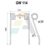 Dent de faneuse pour BAMFORD, BS2530, pièce interchangeable