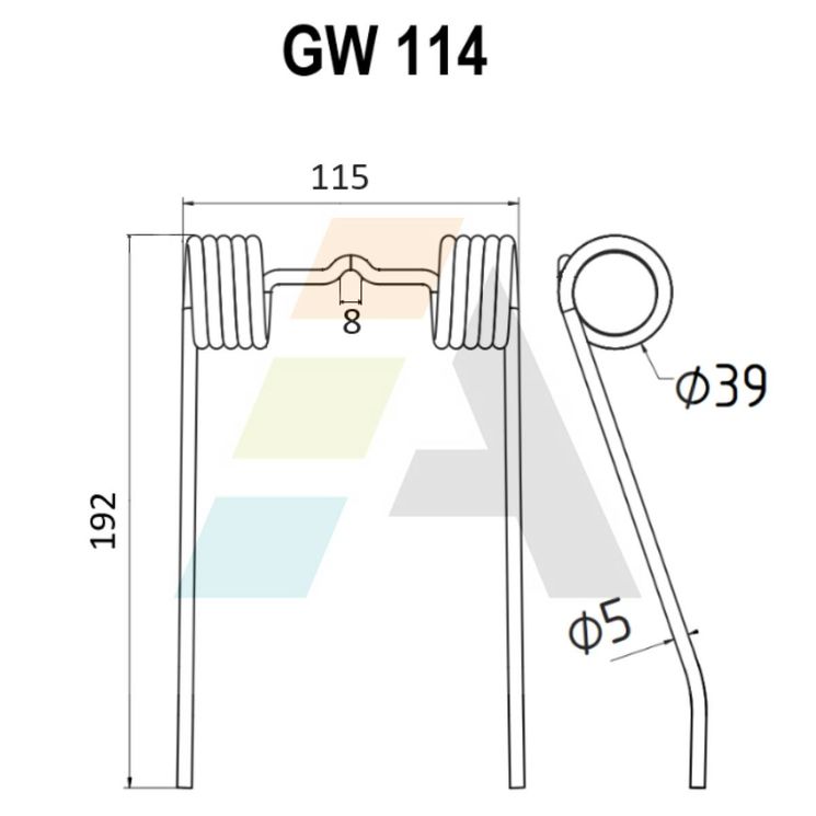 Dent de faneuse pour BAMFORD, BS2530, pièce interchangeable