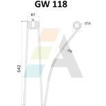 Dent de faneuse pour NIEMEYER, 600014, 12185, 43981, pièce interchangeable