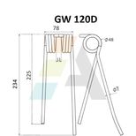 Dent pick-up 234mm, fil 7mm, pour presse à balles RIVIERRE-CASALIS, VICON, 18608685, 242362, pièce interchangeable