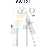 Dent de faneuse pour FORT, 121280, pièce interchangeable