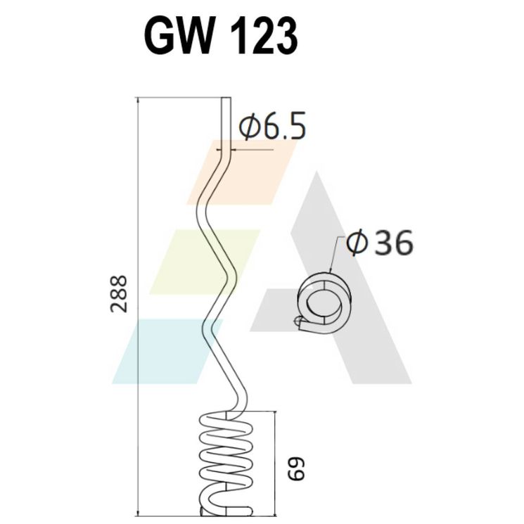 Dent simple griffe pour faneuse 6,5mm, LELY, HG 14/24, pièce interchangeable