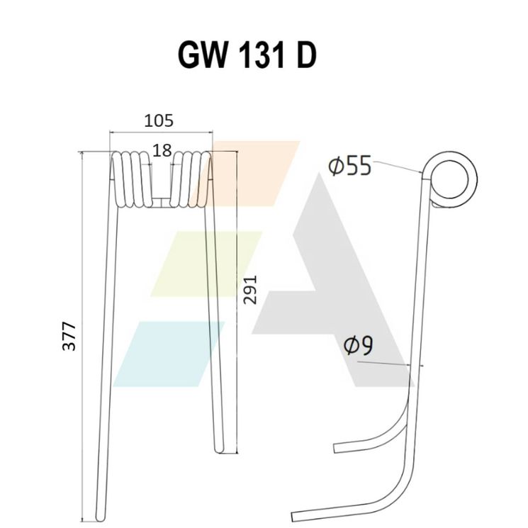 Dent de faneuse pour LELY, 41003208R, SK1672, pièce interchangeable