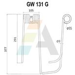 Dent de faneuse pour LELY, 41003208L, SK1673, pièce interchangeable