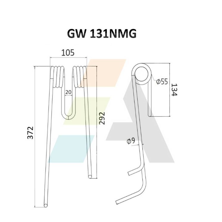 Dent de faneuse pour LELY, 4101500580L, pièce interchangeable