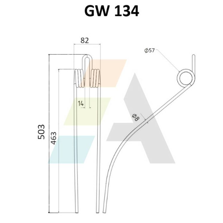 Dent d'andaineur, pour FAHR, 065802590, pièce interchangeable