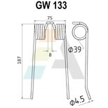 Dent de faneuse pour JOHN DEERE, 6328, pièce interchangeable