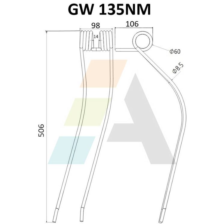 Dent d'andaineur, pour KUHN, 577017000, pièce interchangeable