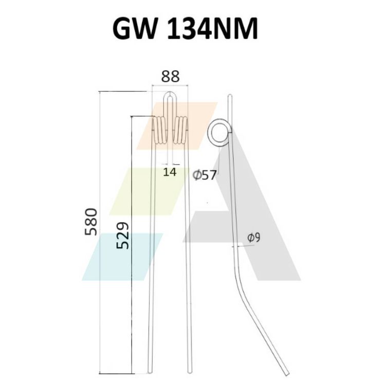 Dent d'andaineur, pour FAHR, 065815090, pièce interchangeable