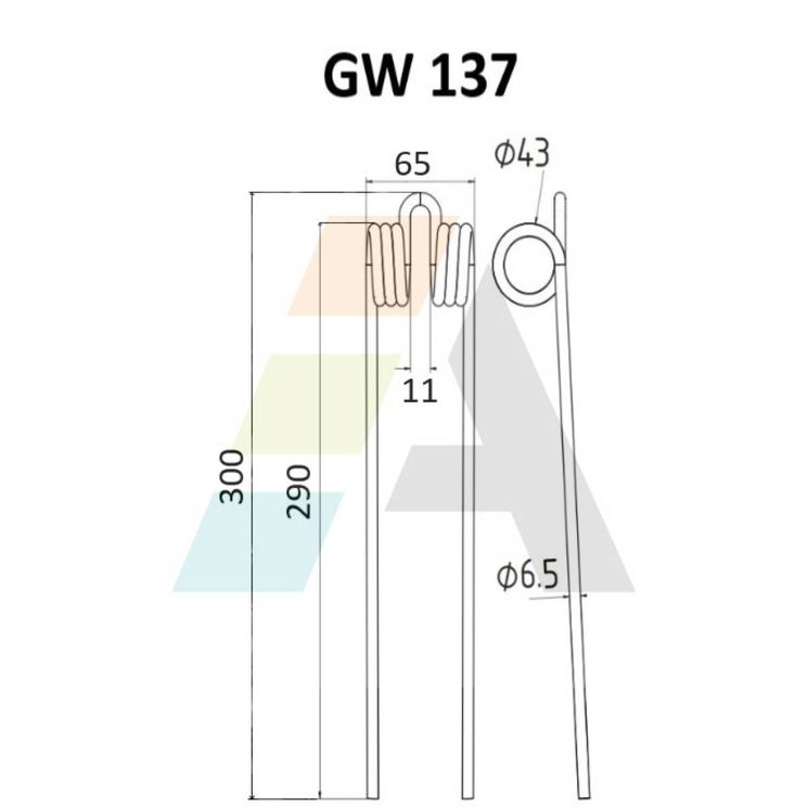 Dent de faneuse pour SOMECA, 62071, 6273039, pièce interchangeable