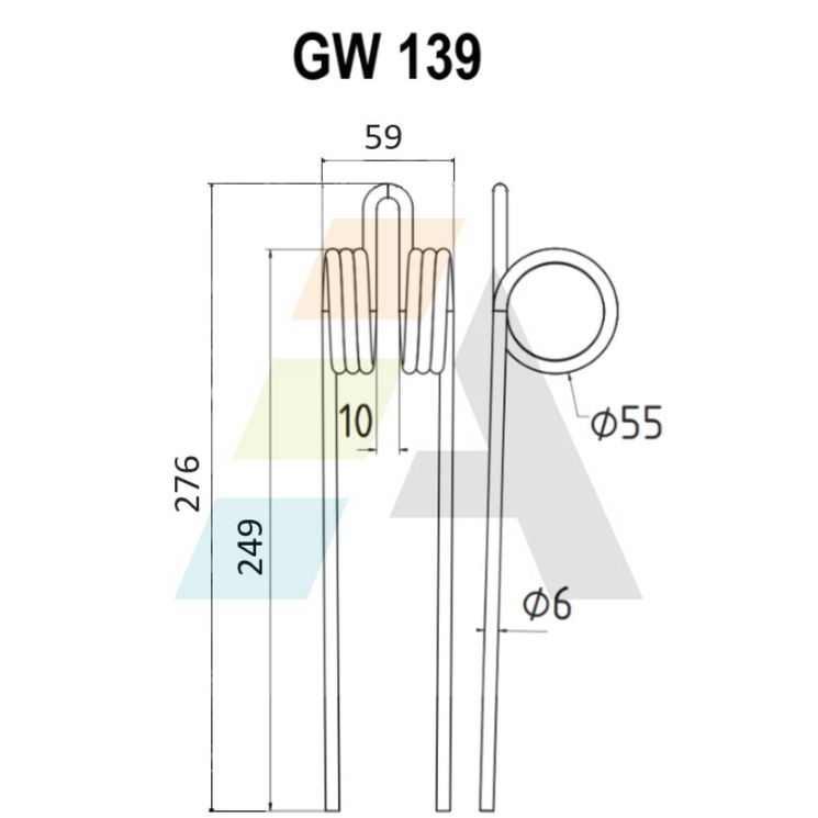 Dent de faneuse pour FARENDLOSE, KONGSKILDE, 5034, 5-034, pièce interchangeable