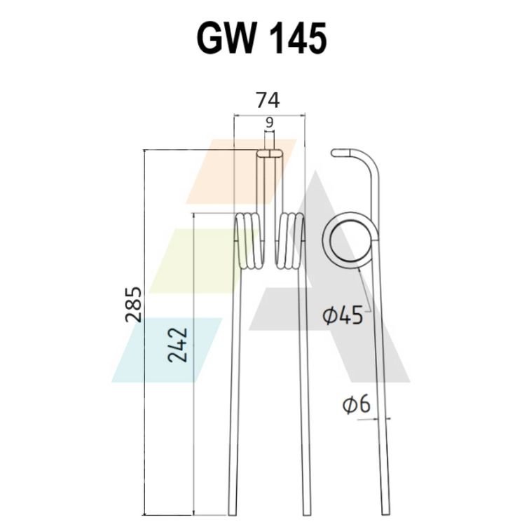 Dent de faneuse pour SOMECA, 44300413, pièce interchangeable