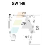 Dent de herse avant, fil 7 mm, pour semoir NODET - SULKY, FJX0651 - 909007, pièce interchangeable