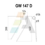 Dent de faneuse pour FELLA, 461111, 461640, pièce interchangeable