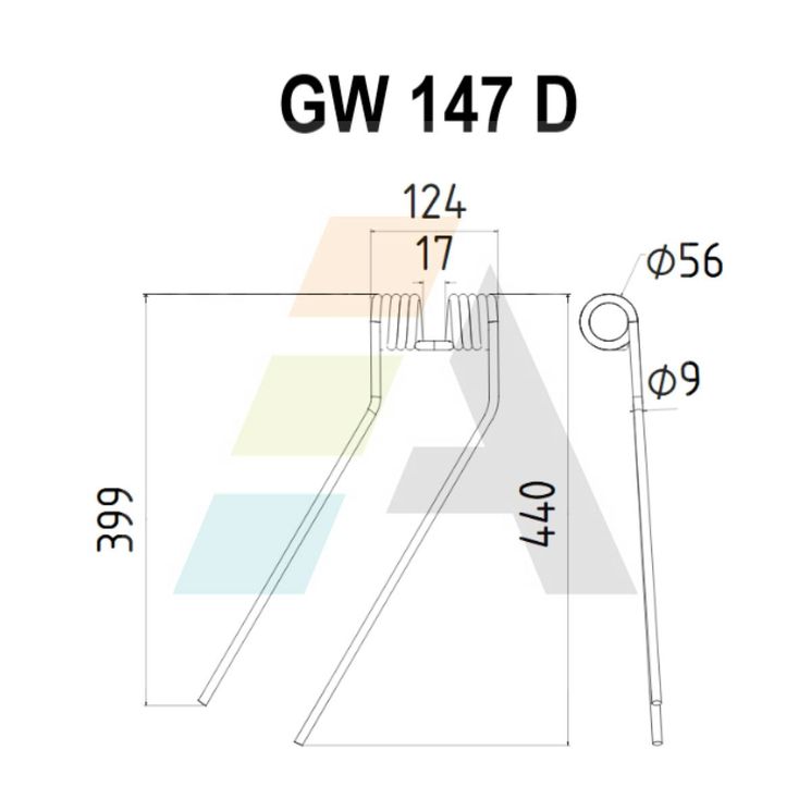 Dent de faneuse pour FELLA, 461111, 461640, pièce interchangeable