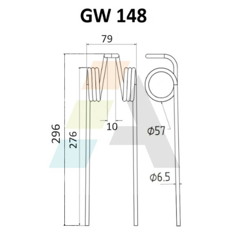 Dent de faneuse pour MASSEY FERGUSON, MATROT, R320029, 1803425M1, pièce interchangeable