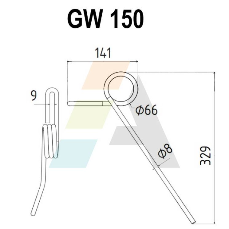 Peigne de herse simple griffe 8mm, pour semoir KUHN-NODET, FLJ0283, pièce interchangeable