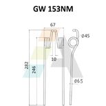 Dent de faneuse pour REFORMWERKE, MKW101122, pièce interchangeable