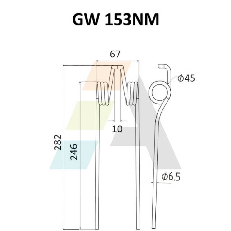 Dent de faneuse pour REFORMWERKE, MKW101122, pièce interchangeable