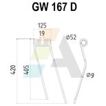 Dent de faneuse pour NIEMEYER, 600024, 10166, pièce interchangeable