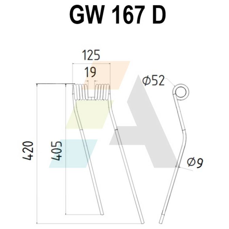 Dent de faneuse pour NIEMEYER, 600024, 10166, pièce interchangeable