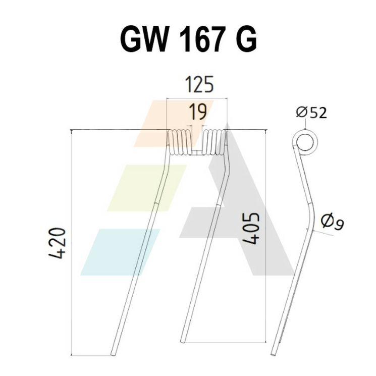 Dent de faneuse pour NIEMEYER, 600025, 10167, pièce interchangeable