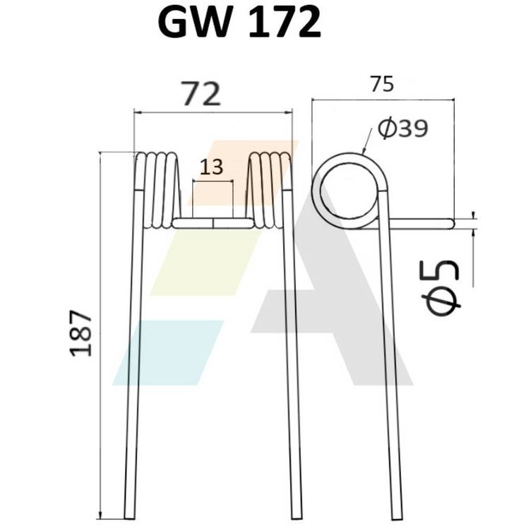 Dent de faneuse pour HEYWANG & SETA, RAC328, pièce interchangeable