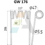 Dent d'andaineur, pour NEW HOLLAND, 76517, pièce interchangeable