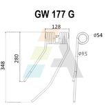 Dent faneuse pour VICON, KH 10231, pièce interchangeable