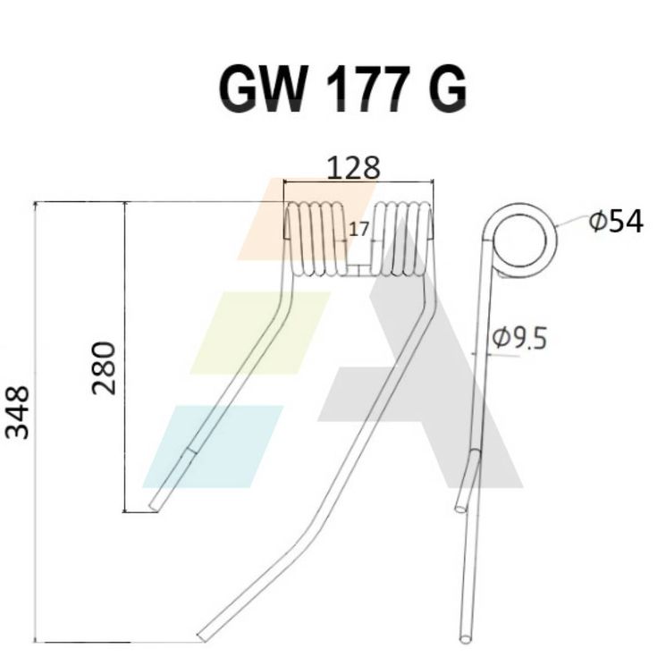 Dent faneuse pour VICON, KH 10231, pièce interchangeable