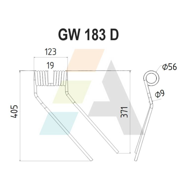 Dent de faneuse pour NIEMEYER 10 501, 600011, 10501, pièce interchangeable