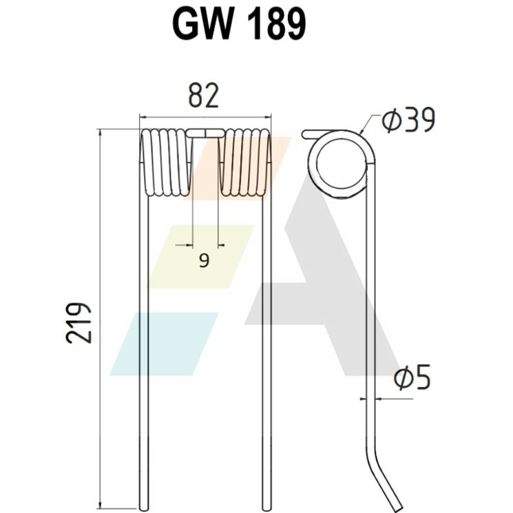 Dent de faneuse pour RIVIERRE-CASALIS, 62605, pièce interchangeable