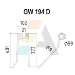 Dent de faneuse pour DEUTZ-FAHR 1650 2742, 16502742, 06580648, 1.1064.030.130.00, pièce interchangeable