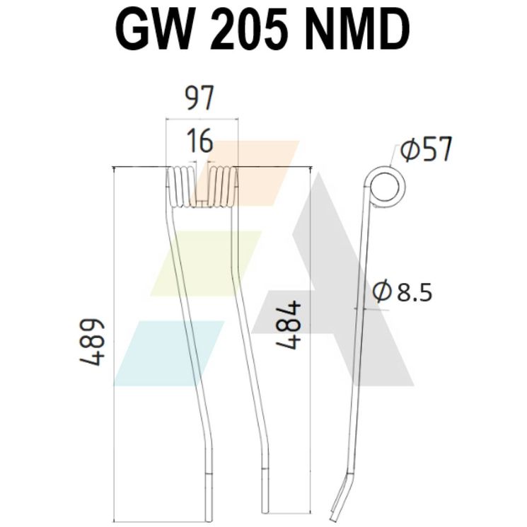 Dent de faneuse pour CASE IH, POTTINGER, 3174196, 00436233, 436006, pièce interchangeable