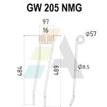 Dent de faneuse pour CASE IH, POTTINGER, 3174195, 00436233, 436008, pièce interchangeable