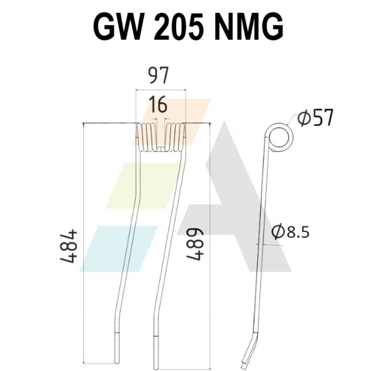 Dent de faneuse pour CASE IH, POTTINGER, 3174195, 00436233, 436008, pièce interchangeable